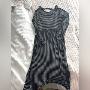 Roolee black and white stripe nursing dress